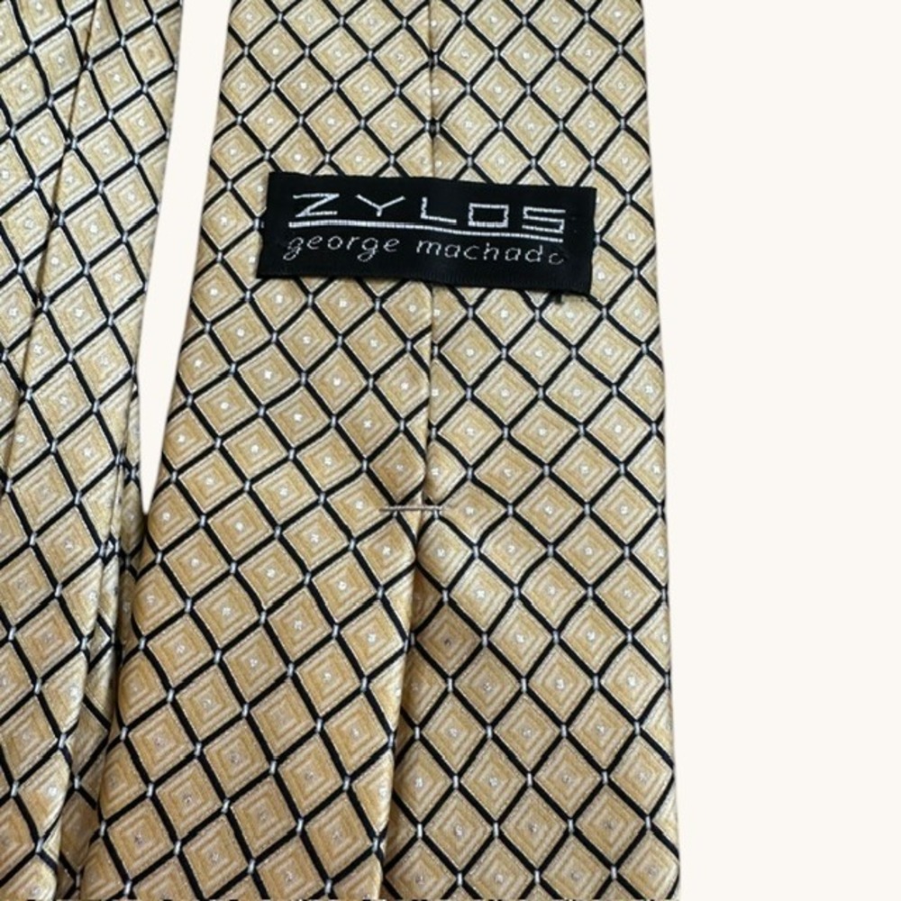 Lot of 8 Mixed Gold Yellow Mens Silk Neckties Nautica Haggar Morgan Hart Vintage - Picture 8 of 16